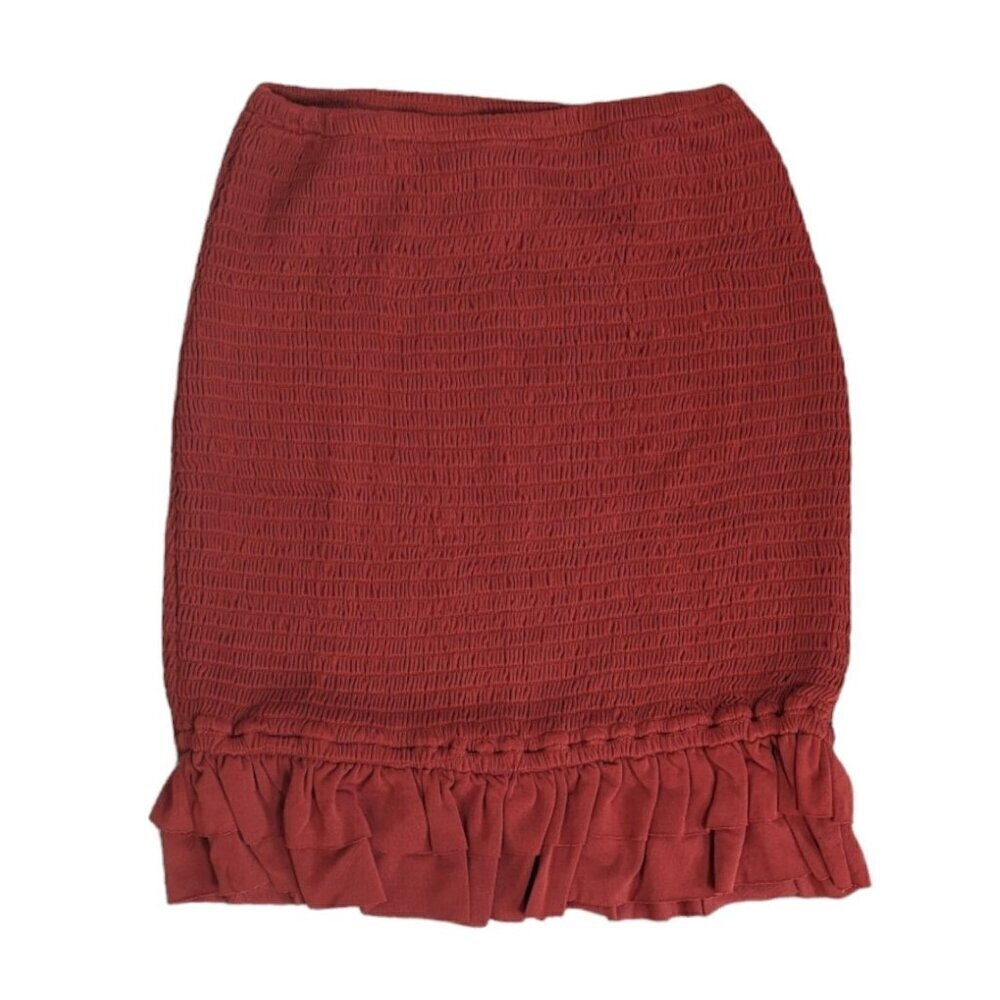 Privacy Please REVOLVE Orange Smocked Mini Skirt XS